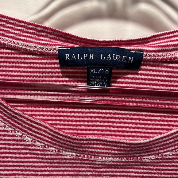 Ralph Lauren Shirt Adult Women XL Extra Large Pink Stripes 08 - Picture 2 of 4